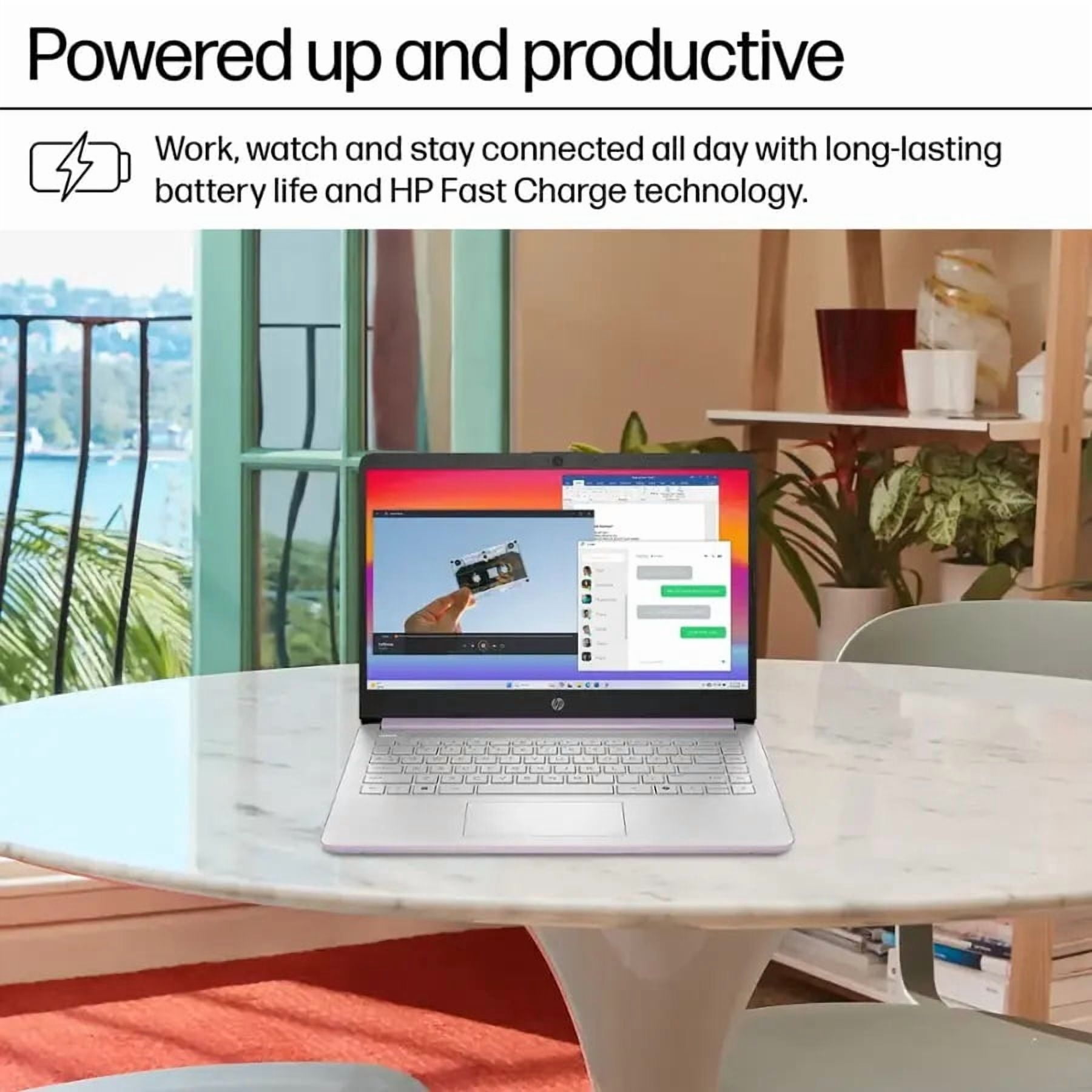 HP Stream 14 Student Business Laptop, Intel N150 Processor(quad-core), 32GB RAM, 384GB Storage (128GB UFS+256GB MSD),Microsoft Office 365,Copilot AI,1TB Cloud Storage,Honey Lavender,with 5ave Kit