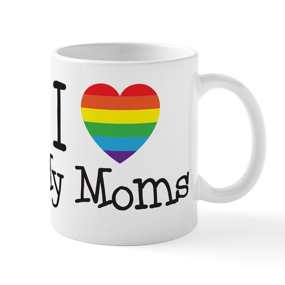CafePress - I Rainbow Love My Moms Mugs - 11 oz Ceramic Mug - Novelty Coffee Tea Cup