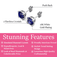 thumbnail image 2 of Cate & Chloe Magnolia 18k White Gold Plated Women's Stud Earrings with Sapphire Simulated Diamond, 2 of 9