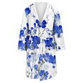 thumbnail image 4 of Women's Fleece Plush Robe Long Warm Plush Bathrobe Loungewear Jacket Printed Comfort Robe, 4 of 5