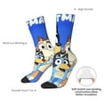 thumbnail image 4 of Masiiu Bluey Pattern Adult Crew Socks, Breathable Color-Block Mid-Calf Socks, Comfortable for Daily Wear and Sports, 4 of 6