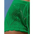 thumbnail image 4 of Women's Hollow Out Drawstring Waist Bikini Cover Up Shorts Tie Front Crochet Cover Up Bottom, 4 of 7