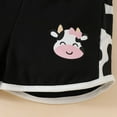 thumbnail image 5 of Sopiago Baby Girl Summer Outfit Cow Print Short Sleeve T Shirt Tops and Stretch Shorts Toddler Girl Clothing Set Black,9-12 Months, 5 of 6