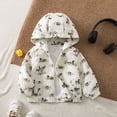 thumbnail image 2 of Nwiuh Toddler Baby Boy Windbreaker Jacket Zip Up Hoodie Long Sleeve Sweatshirt Infant Spring Clothes Fall Winter Coats (White, 6-12 Months), 2 of 9