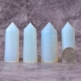 thumbnail image 2 of Angelstones Synthetic Opalite Moonstone Glass Healing Hexagonal Pointed Reiki Chakra Faceted Prism Wand Carved Figurine Home Decor, 2 of 3