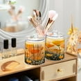 thumbnail image 5 of 2 Pack Bathroom Canisters Transparent Storage Jar for Cotton Ball, Swab, Floss Yellow Flowers on The Grass, 5 of 6