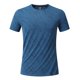 thumbnail image 3 of Ceisia Men's Athletic Textured T-shirt Short Sleeve Round Neck Quick Dry Slim Fit Outdoor Climbing Running Casual Tee Tops Slim Fit Dark Blue XL Gifts, 3 of 7