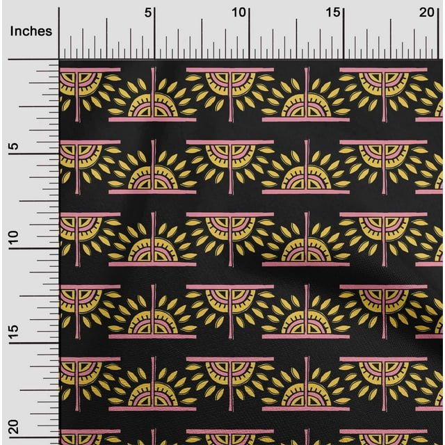 oneOone Cotton Silk Fabric Floral Block Print Fabric By The Yard 42 Inch Wide