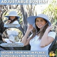 thumbnail image 3 of Sun Blocker UV Protection Women Sun Flap Hat with Adjustable Drawstring Hiking Cap Wide Brim - Blue, 3 of 7