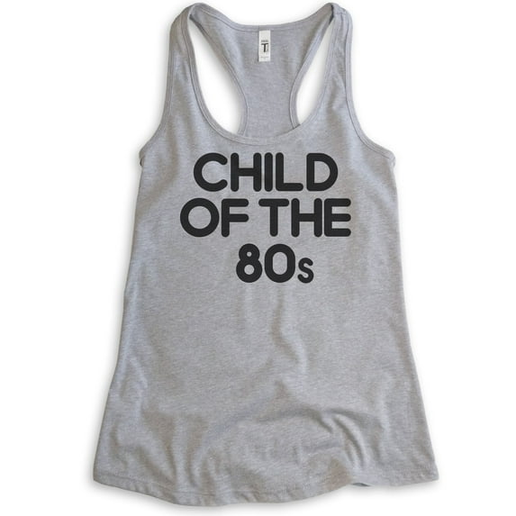 Child Of The 80s Tank Top, Ladies Racerback Tank Top, Nostalgia Tank, Nostalgic Tank, 80's Tank, Heather Gray, X-Large