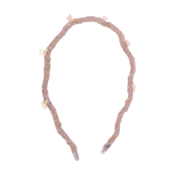 Unique Bargains 1 Pc Headband Butterfly Yarn Hair Accessories for Women Pink