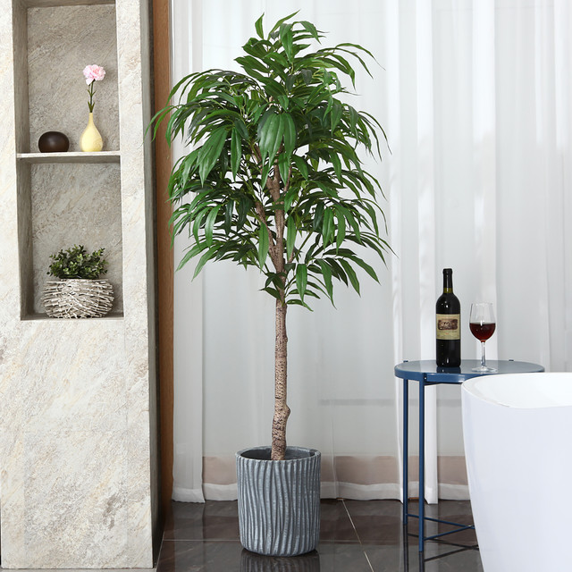 Buy 5FT Artificial Silver Willow Tree in Basket, Fake Willow Silk Plant