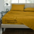 thumbnail image 4 of ROYALE LINENS 300 Thread Count 100% Long Staple Combed Cotton Sheet Set - 3 Piece Twin Bed Sheets - 1 Fitted, 1 Flat & Pillow case -Soft Cool & Crisp Sheet Set (Twin, Mustard), 4 of 10