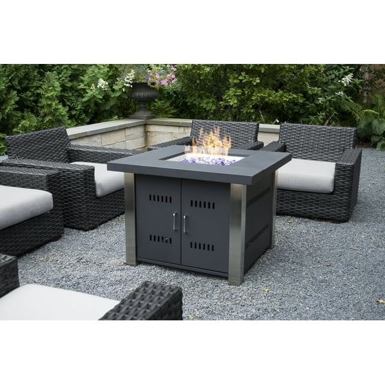 Pleasant Hearth Ofg901t Montreal 38 Matte Black And Stainless Steel Pleasant Hearth Ofg901t Montreal 38 Matte Black And Stainless Steel Gas Fire Pit Table Com