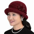 thumbnail image 3 of Winter Knitted Hats With Flower Pattern Ladies Fashion Warm Women Capot, 3 of 5