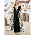 thumbnail image 4 of HAPPY BAY Women's African Beach Maxi Plus Size Caftan Casual Long Slit Dress Loungewear Dashiki Dresses for Women 2X-3X Tie Dye, Black, 4 of 5