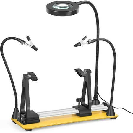 

Circuit Board Holder - Adjustable 360°Turn With Magnifying Glass For PCB Holding Soldering Desoldering And Rework (Ab-22)