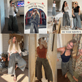 thumbnail image 4 of Lentta Womens Loose Wide Leg Track Pants Drawstring Pockets Elastic Waist Capri Hiking Pants, 4 of 7