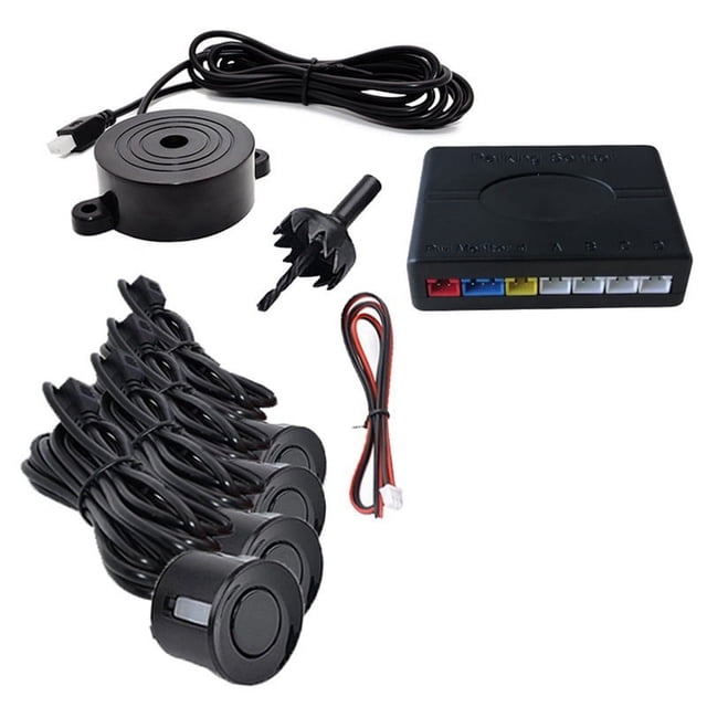 Kit de Sensor de Estacionamiento para Automóvil, 4 Sensores Universales, Zumbador, Radar de Marcha Atrás, Alerta de Sonido, de Sonda Indicadora