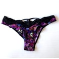thumbnail image 2 of Victoria's Secret Very Sexy Shine Strap Cutout Y-Back Brazilian Panty Black Floral Size Large NWT, 2 of 3