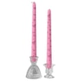 thumbnail image 7 of chaungfeng 10 Inch Bow Print Taper Candles Set of 2, Valentine Pink Decorative Candles Long Unscented Candle Sticks for Birthday Wedding Anniversary Party Home Table Decor, 7 of 7