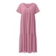 thumbnail image 5 of Vestido largo asimétrico informal con cuello en V para mujer - Bajo acampanado - Color liso - Poliéster - Versátil para cualquier ocasión - Tallas S-XXXXXL, 5 of 5