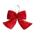 thumbnail image 3 of EWASWON Red Velvet Christmas Bow Ornament - Small Flocked Velvet Christmas Tree Decor, Holiday Hanging Xmas Tree Bow Decoration, 3 of 6