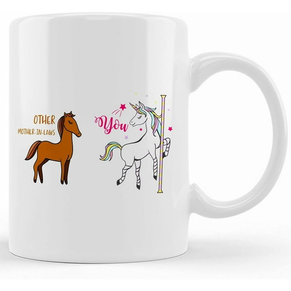 Mother In Law Mug Funny Gift For Mother In Law Horse And Unicorn Mother's Day Gift, Ceramic Novelty Coffee Mug, Tea Cup, Gift Present For Birthday, Christmas Thanksgiving Festival, 11oz
