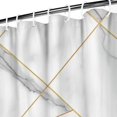 thumbnail image 3 of White Gold Geometric Marble Shower Curtain 84"x72" ,Bathroom Decorative Shower Curtains Set with 12 Hooks,Modern Waterproof Washable Shower Curtain, 3 of 6