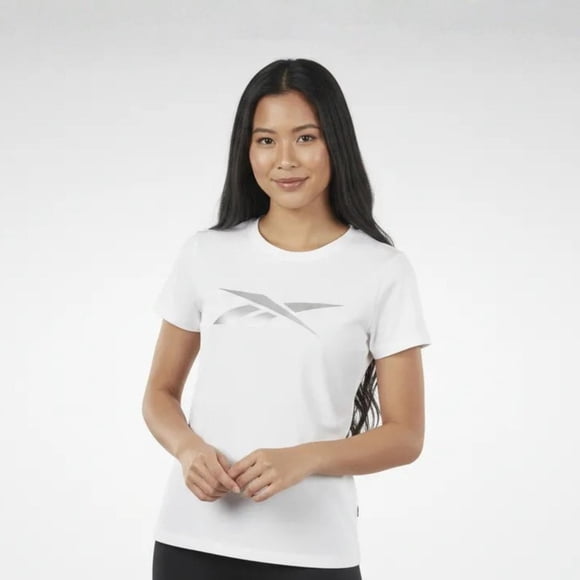 Playera Reebok Mujer Dama Basic Blanco Silver Entrenamiento blanco XS