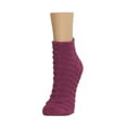 thumbnail image 3 of MeMoi Textured Striped Cotton Blend Anklet Socks - Womens - Female, One Size, White, 3 of 6