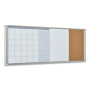Magnetic Calendar Combo Board, 48 x 18, Aluminum Frame