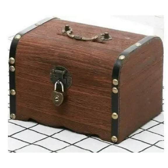 Treasure Chest With Lock Vintage Treasure Storage Box Piggy Bank Organizer Saving Box Case With Lock For Home Retro Decoration