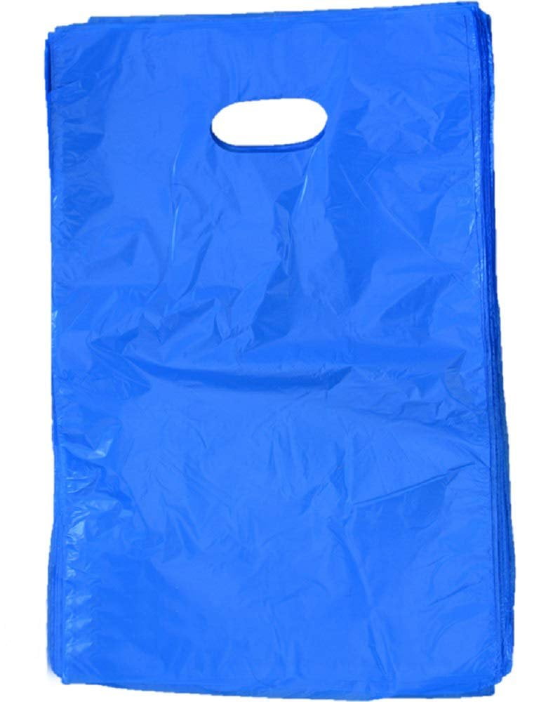 blue plastic bags with handles