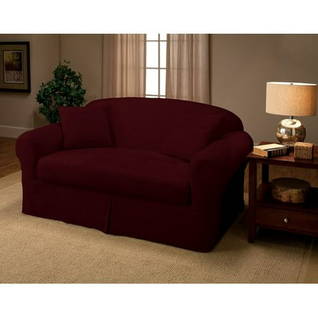 Madison Home Microsuede 2-Piece Box Cushion Loveseat Slipcover