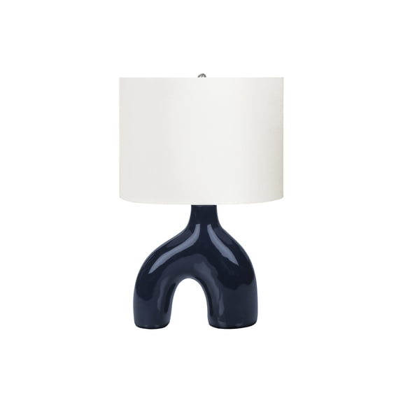 Lighting - 25"h - Table Lamp - Blue Ceramic - Ivory/Cream Shade - Contemporary