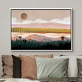 thumbnail image 3 of PixonSign Framed Canvas Print Wall Art Set Pastel Countryside Mountain Range Nature Wilderness Illustrations Modern Art Farmhouse/Country Landscape - 16"x24" White, 3 of 5