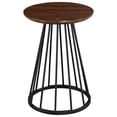 thumbnail image 2 of Table d'Appoint en Bois Moderne de 16 Po avec Base en Métal - Noyer Foncé / Noir, 2 of 5