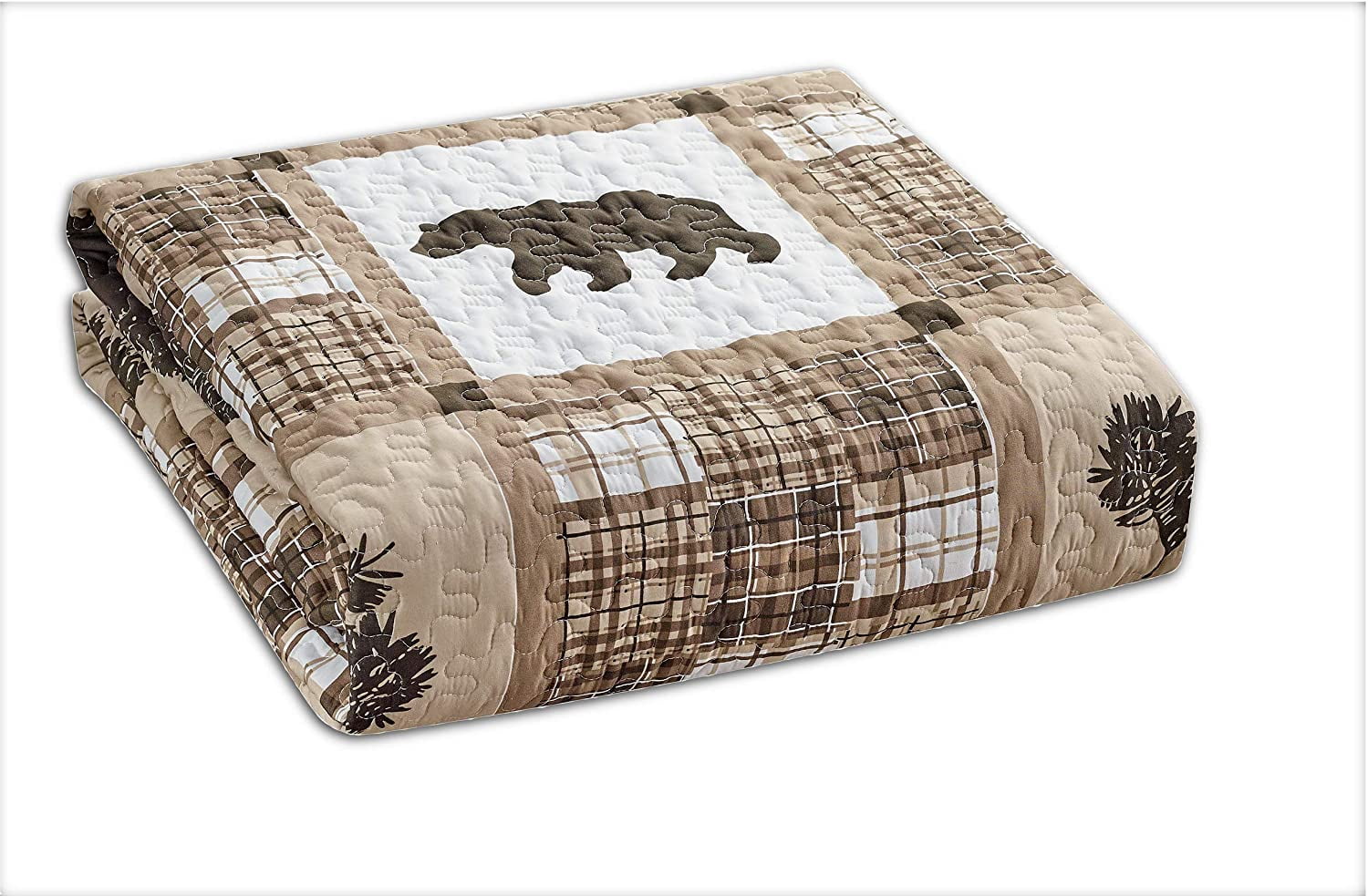 Western Brown Microfiber Quilts. Full/Queen, Hypoallergenic