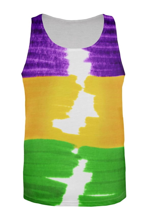 Mardi Gras Color Me Cajun All Over Mens Tank Top Multi LG
