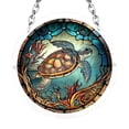thumbnail image 3 of AZXY Stained Glass Style Sea Turtle Acrylic Puzzle Suncatcher, 7.87in Ocean Life Window Hanging Ornament, Indoor Home Decor, Thoughtful Gift for Animal Lovers, 3 of 6
