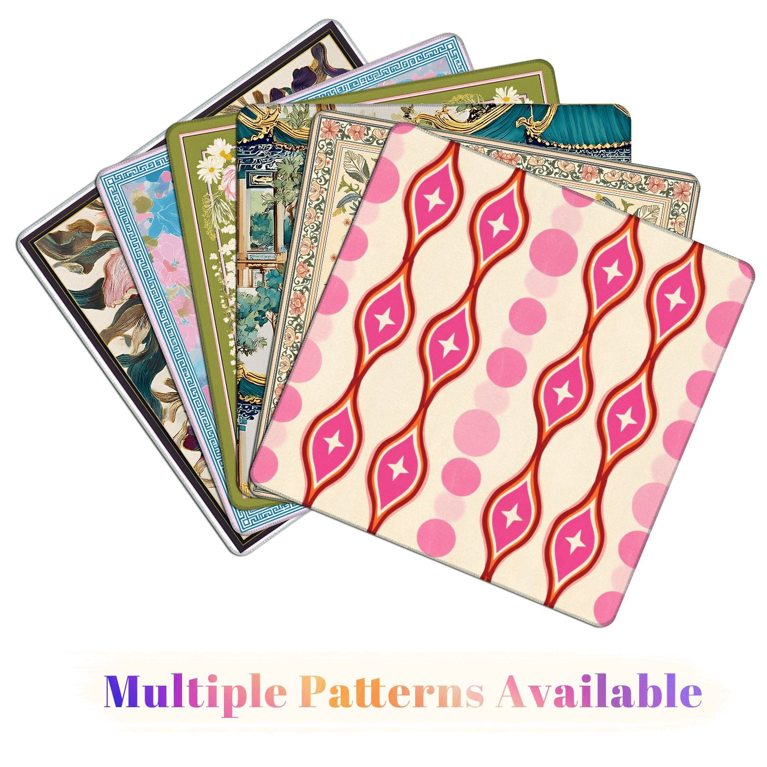 Mahjong Mat 31.5" x 31.5" Retro Pink Orange Geometric Star Accents Non-Slip Noise Reduction American Mahjong Tiles Table Cover for Dominoes Poker Card Board Games Gift