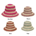 thumbnail image 2 of Women's Hand Crochet Clothe Straw Bucket Sun Hat, 2 of 2
