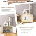 thumbnail image 5 of Litter Box Enclosure with Cat Tree Tower, 2-in-1 Hidden Cat Washroom with Cat Condo, Plush Perch, Scratching Posts, Hidden Cat Litter Box Furniture with Divider for Indoor Cats (White), 5 of 9