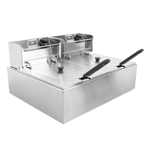 Freidora Eléctrica Onof de 12L, Acero Inoxidable, Profesional para Restaurantes o Comercios, Ajuste de Temperatura