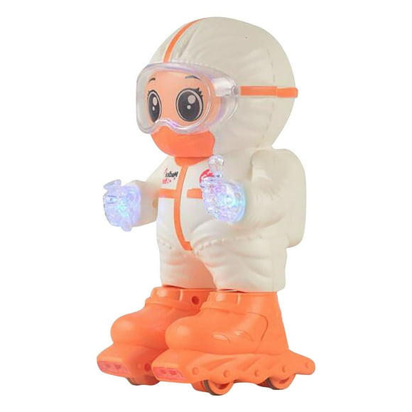 Partheme Novelty Toys 2 Counts Children's Roller Skating Robot Toy Dancing Robot With Light And Music A B
