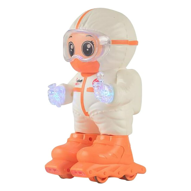 Partheme Novelty Toys 2 Counts Children's Roller Skating Robot Toy Dancing Robot With Light And Music A B