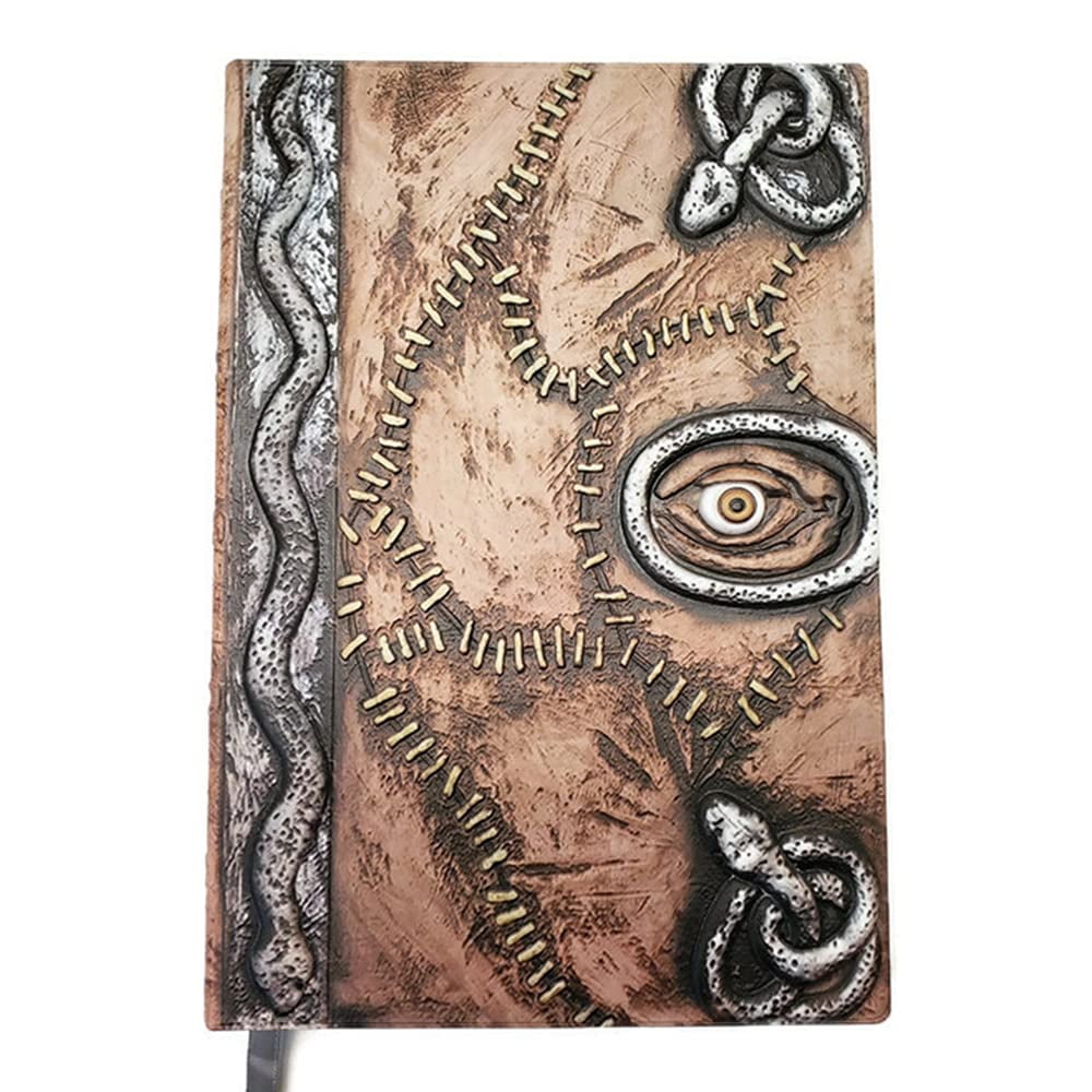 Black Bazaar Hocus Pocus Book of Spells Prop - Small Version - spellbook Decoration PU Leather Necronomicon Costume Notebook Journal (Small) Office Product