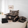 thumbnail image 6 of Homewish Retro Wavy Swirl 7-Piece Twin Bedding,Aesthetic Geometric Bedding Comforter Set,Brown,Black Reversible, 6 of 8