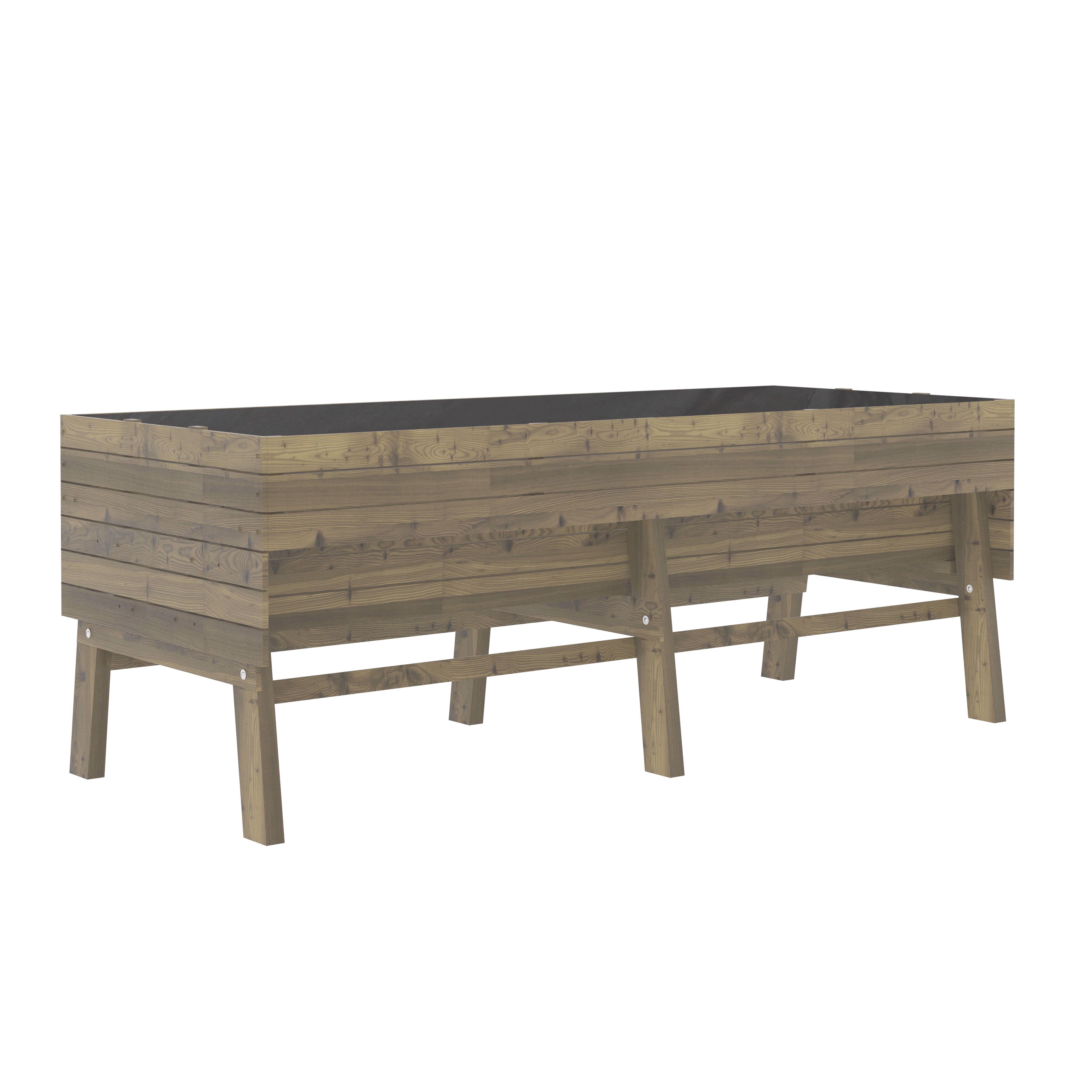 VEIKOUS 71" Raised Garden Bed, Outdoor Elevated Cedar Wood Planter Box w/ 6 Sturdy Legs for Vegetables, Flowers, Herbs, Brown